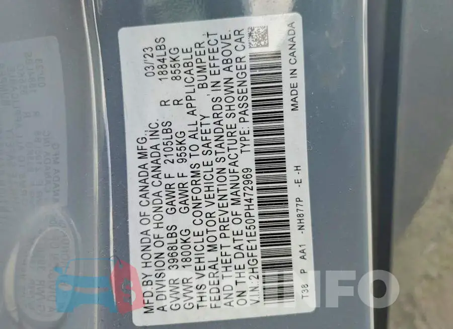 2HGFE1E50PH472969 Photo# 12