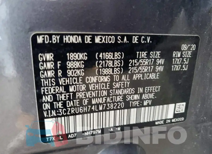 3CZRU6H74LM738220 Photo# 14