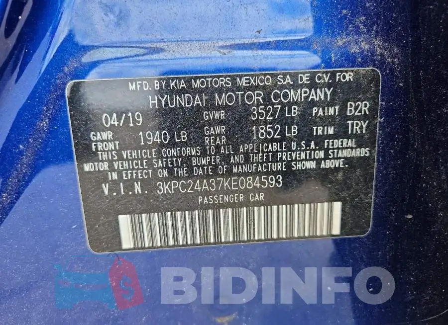 3KPC24A37KE084593 Photo# 12