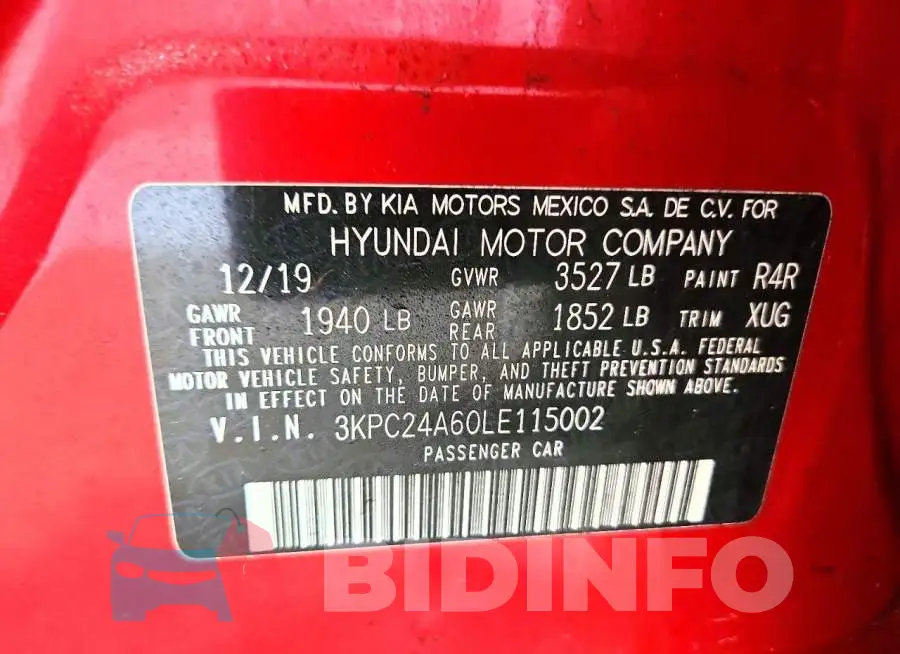 3KPC24A60LE115002 Photo# 12
