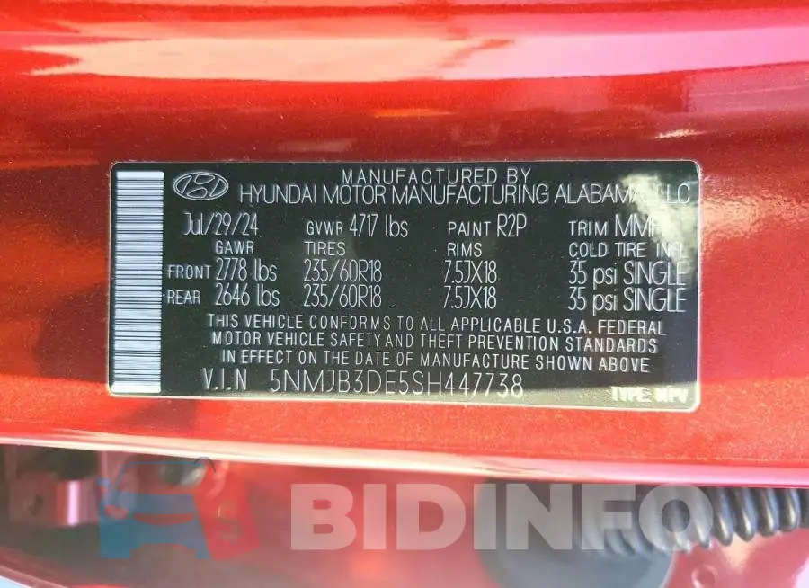 5NMJB3DE5SH447738 Photo# 14