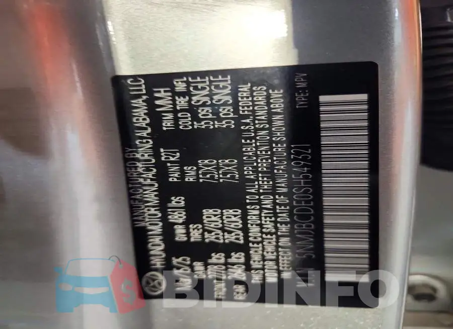 5NMJBCDE0SH549321 Photo# 14