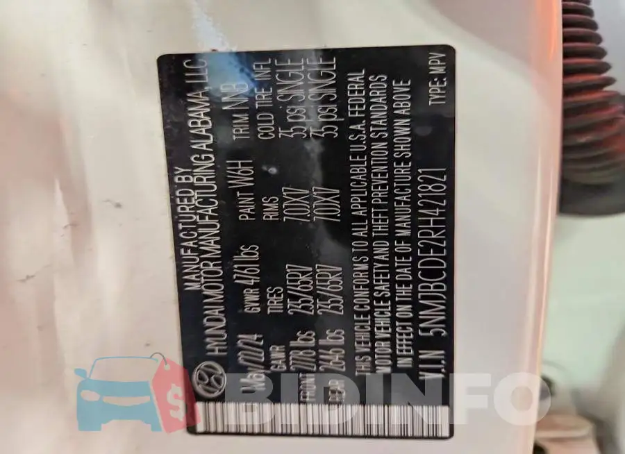 5NMJBCDE2RH421821 Photo# 14