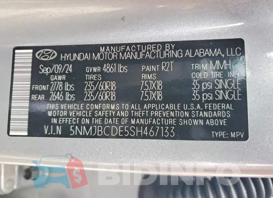 5NMJBCDE5SH467133 Photo# 14