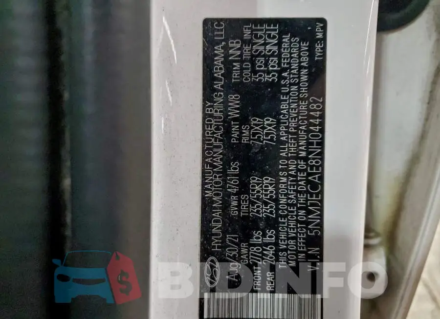 5NMJECAE8NH044482 Photo# 13