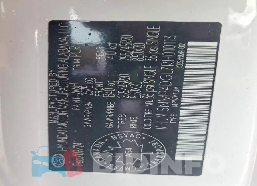 5NMP4DGL7RH010113 Photo# 13