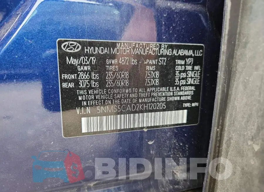 5NMS5CAD2KH120205 Photo# 13