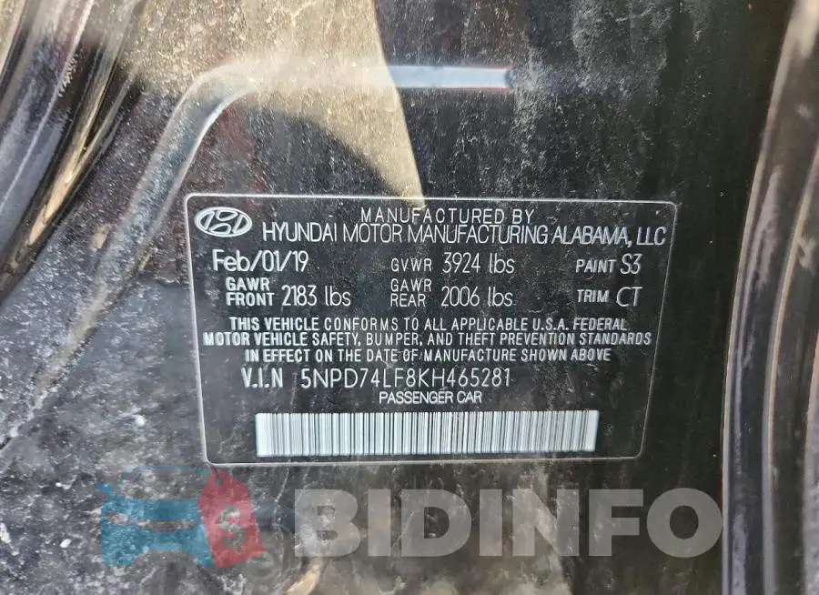 5NPD74LF8KH465281 Photo# 12