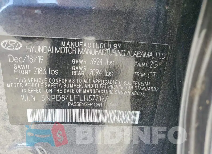 5NPD84LF1LH577127 Photo# 12