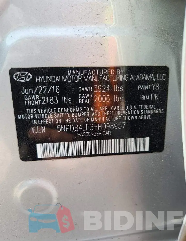 5NPD84LF3HH098957 Photo# 12