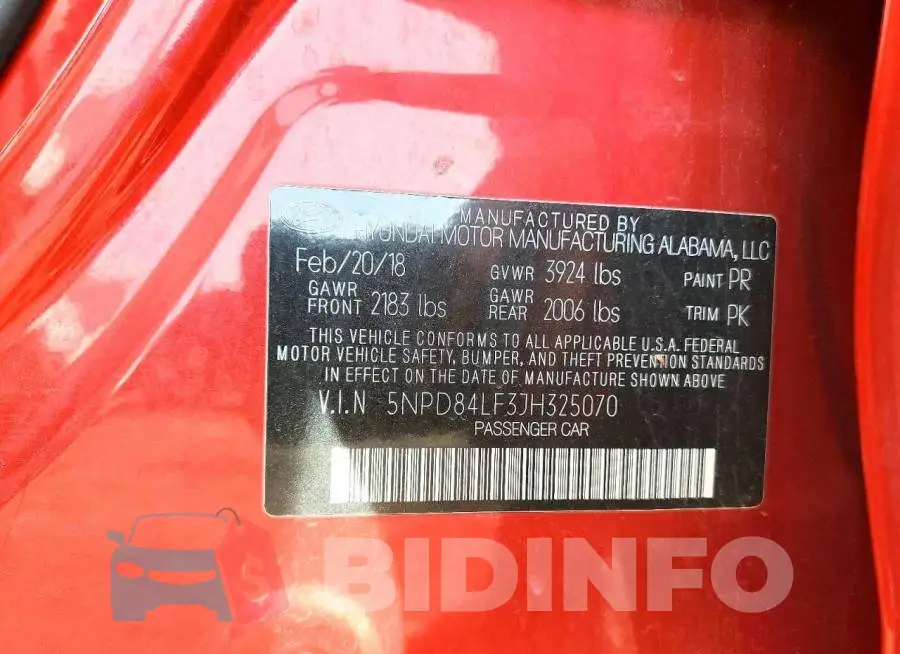 5NPD84LF3JH325070 Photo# 12