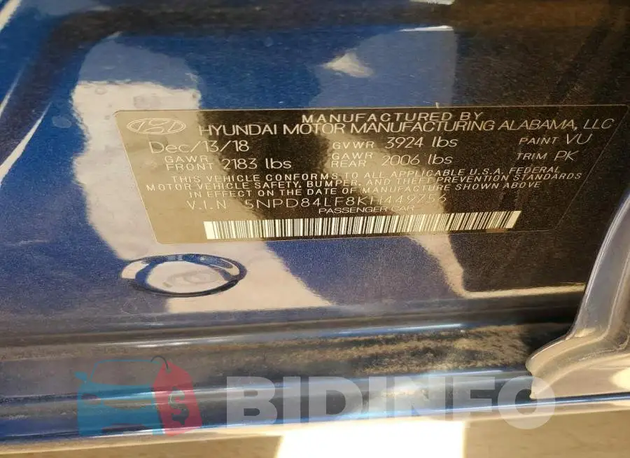 5NPD84LF8KH449756 Photo# 13
