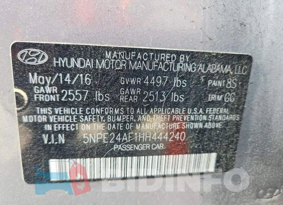 5NPE24AF1HH444240 Photo# 12