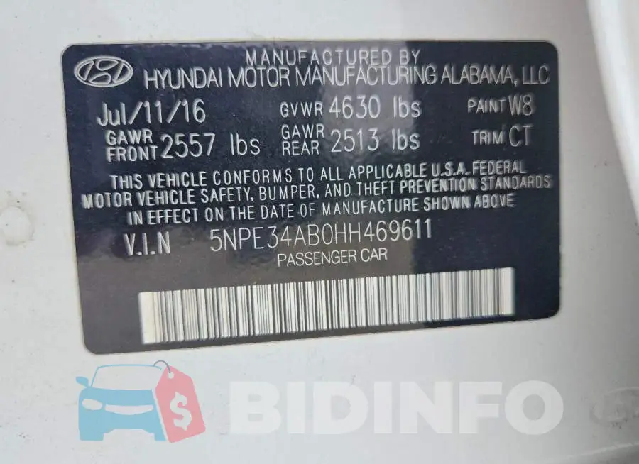 5NPE34AB0HH469611 Photo# 12