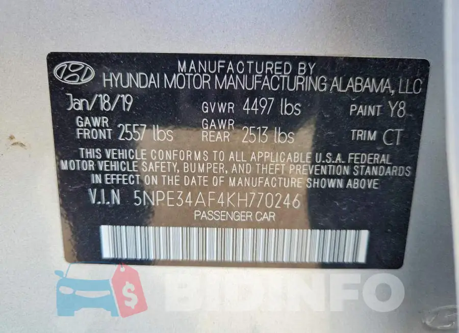 5NPE34AF4KH770246 Photo# 13