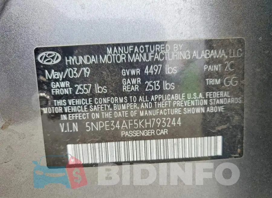 5NPE34AF5KH793244 Photo# 12