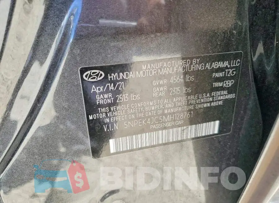5NPEK4JC5MH128761 Photo# 12