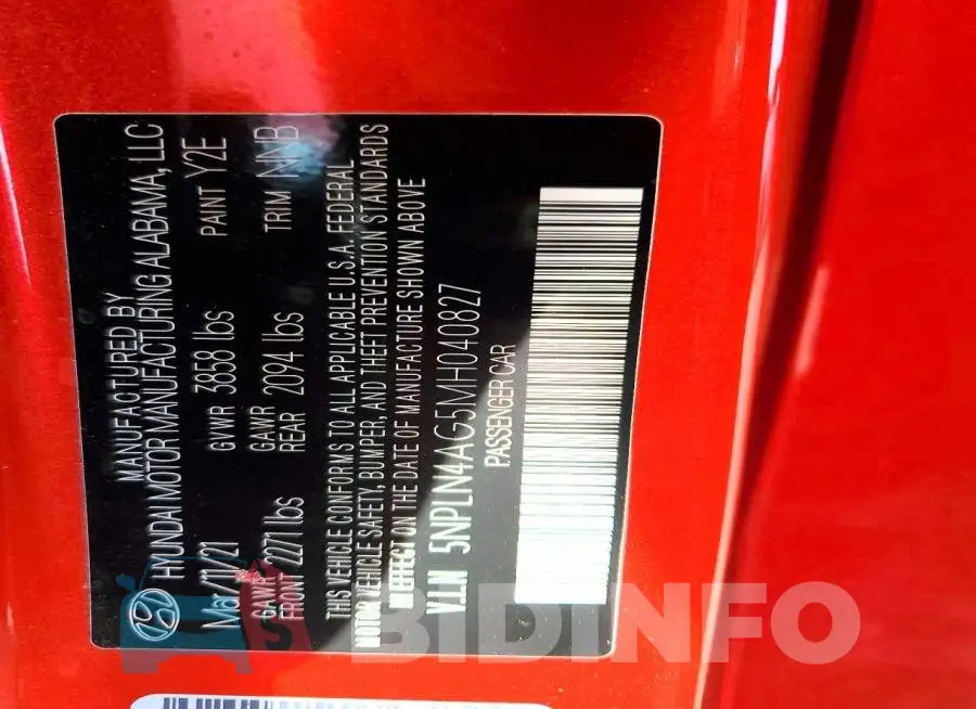 5NPLN4AG5MH040827 Photo# 13
