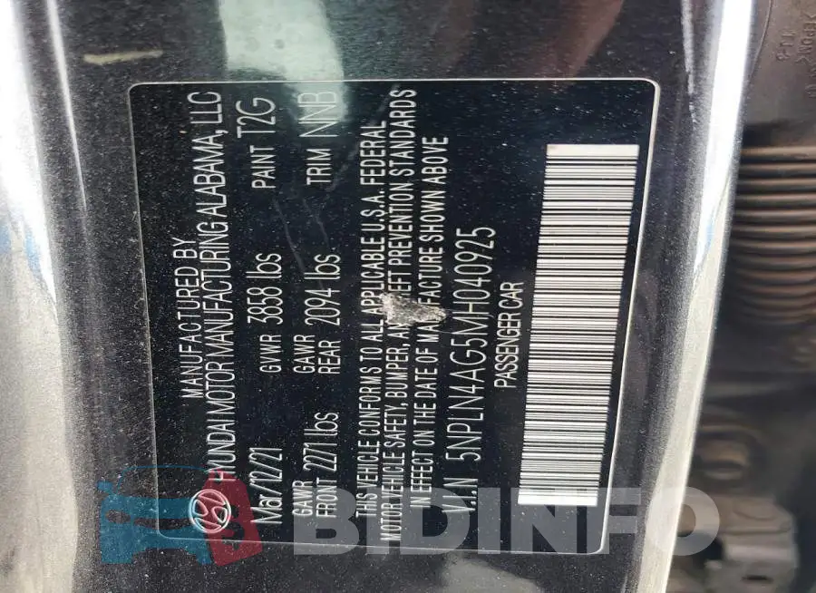 5NPLN4AG5MH040925 Photo# 12