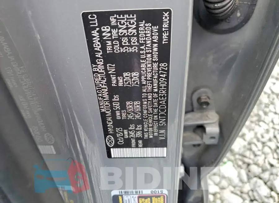 5NTJCDAE3RH094728 Photo# 12