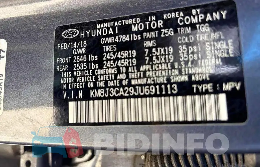 KM8J3CA29JU691113 Photo# 10