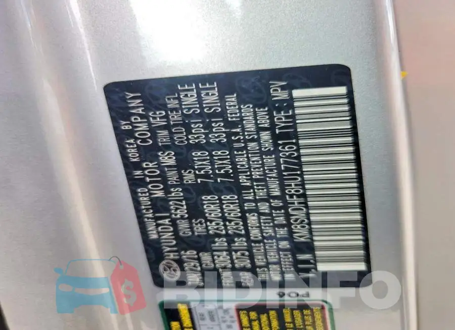 KM8SMDHF8HU177361 Photo# 13