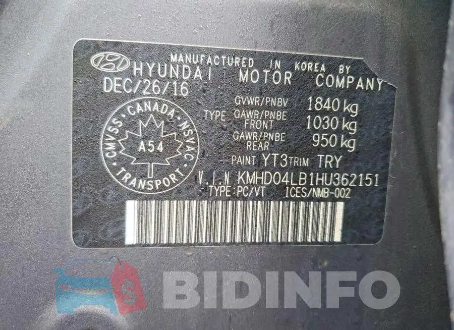 KMHD04LB1HU362151 Photo# 13