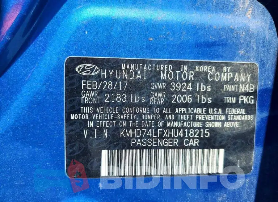 KMHD74LFXHU418215 Photo# 12