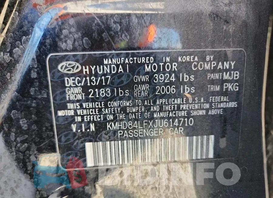 KMHD84LFXJU614710 Photo# 13