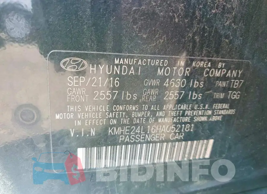 KMHE24L16HA052181 Photo# 12