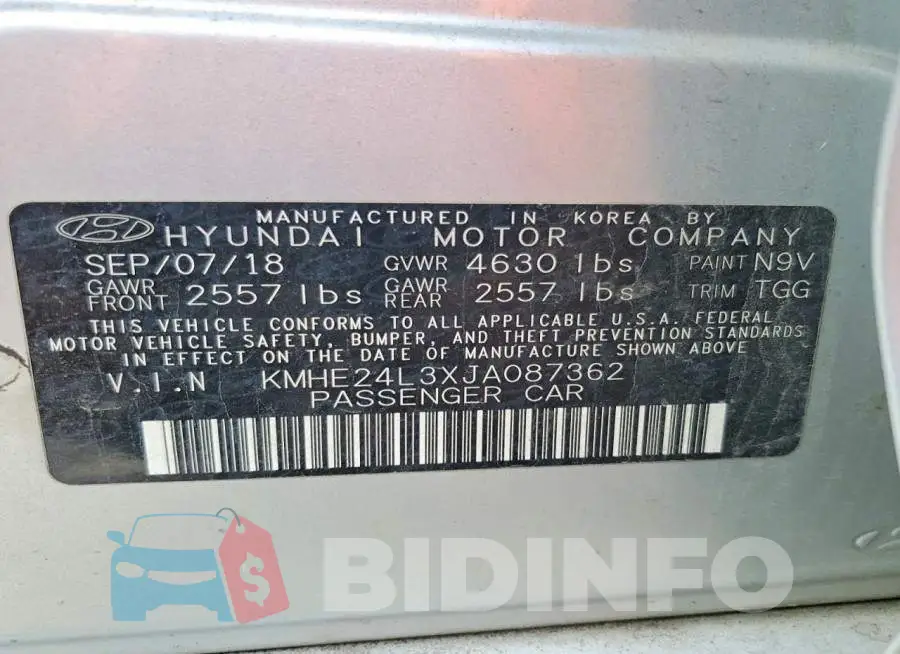 KMHE24L3XJA087362 Photo# 12