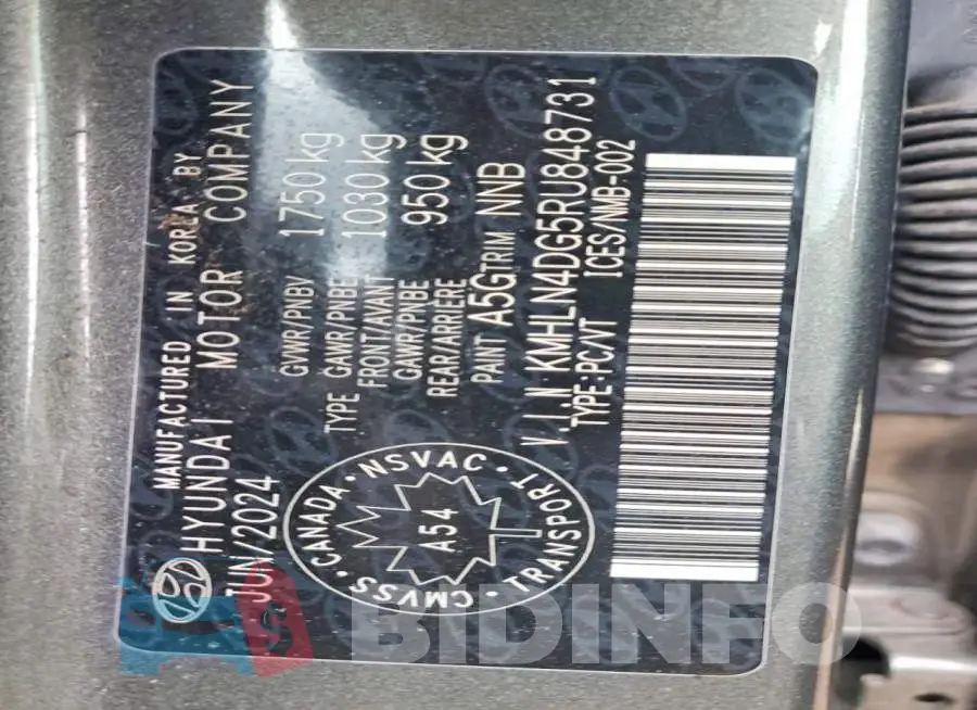KMHLN4DG5RU848731 Photo# 12