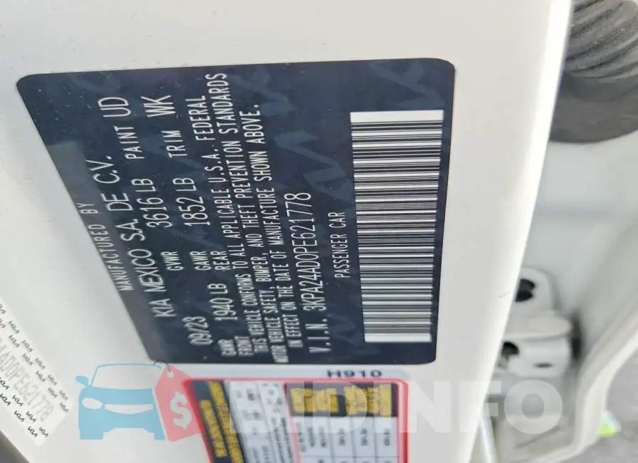 3KPA24AD0PE621778 Photo# 13