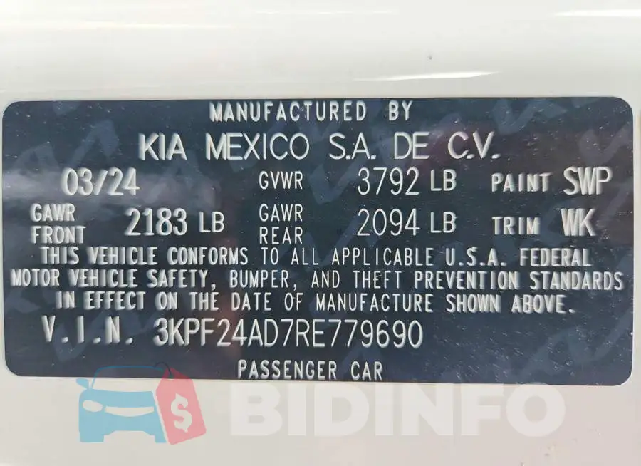 3KPF24AD7RE779690 Photo# 13