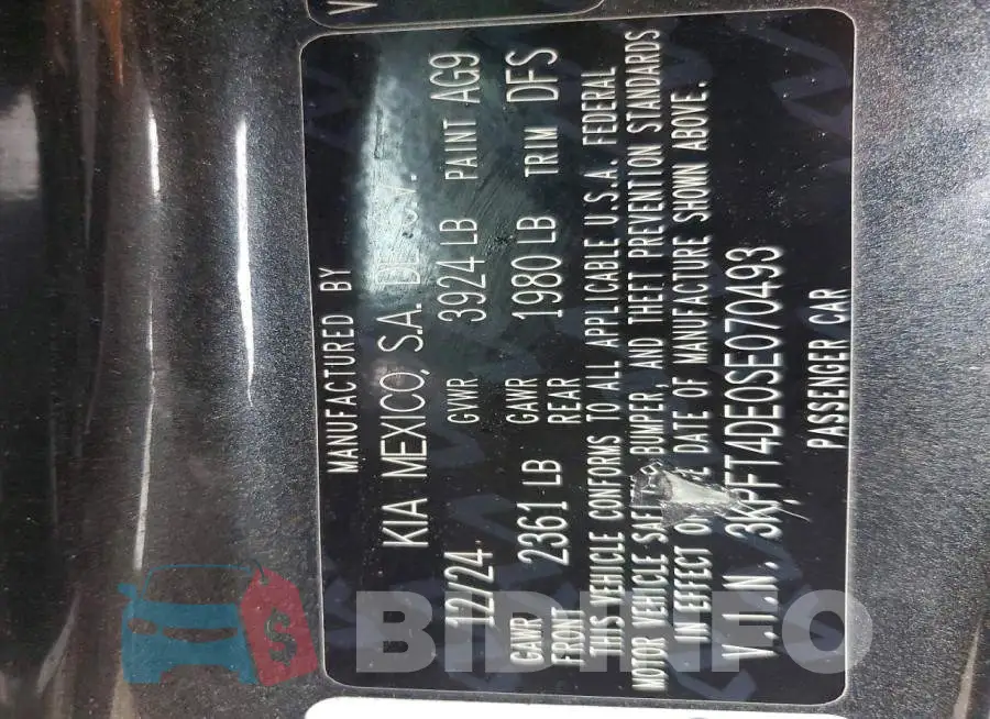 3KPFT4DE0SE070493 Photo# 12