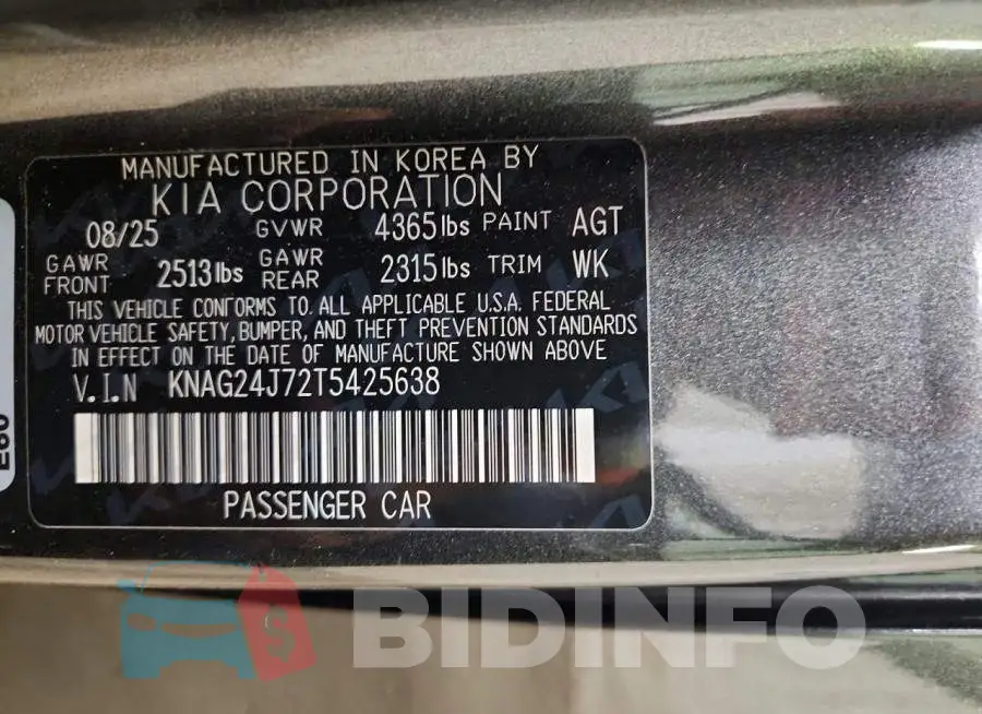 KNAG24J72T5425638 Photo# 12