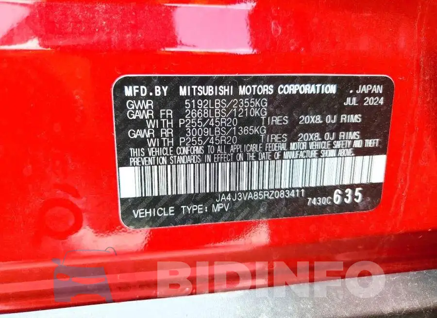 JA4J3VA85RZ083411 Photo# 14