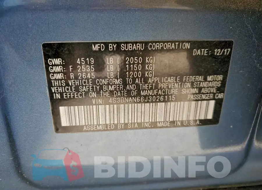 4S3BNAN66J3026115 Photo# 12