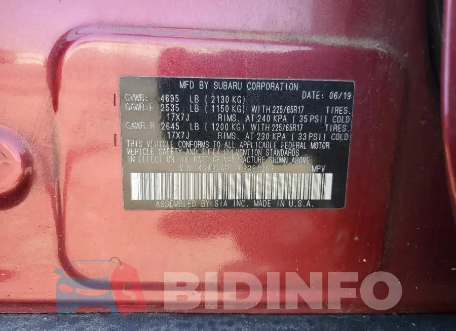 4S4BSABC2K3384263 Photo# 13