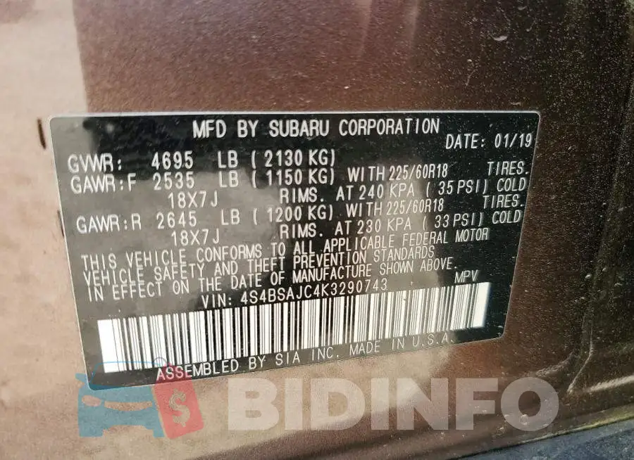 4S4BSAJC4K3290743 Photo# 13