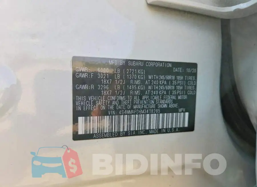 4S4WMAFD6M3418285 Photo# 14