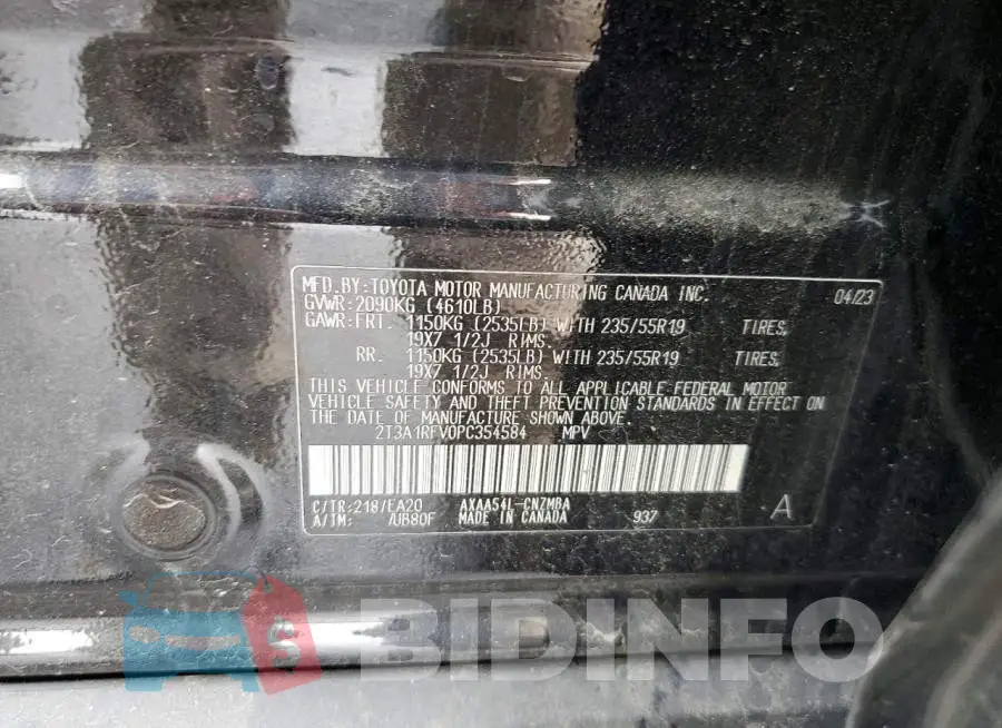 2T3A1RFV0PC354584 Photo# 13