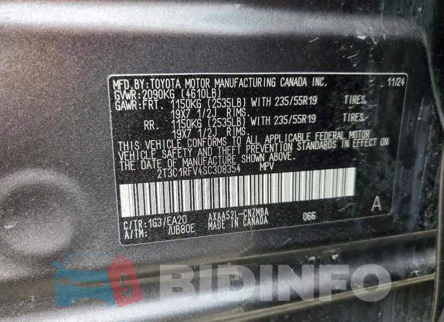 2T3C1RFV4SC308354 Photo# 13