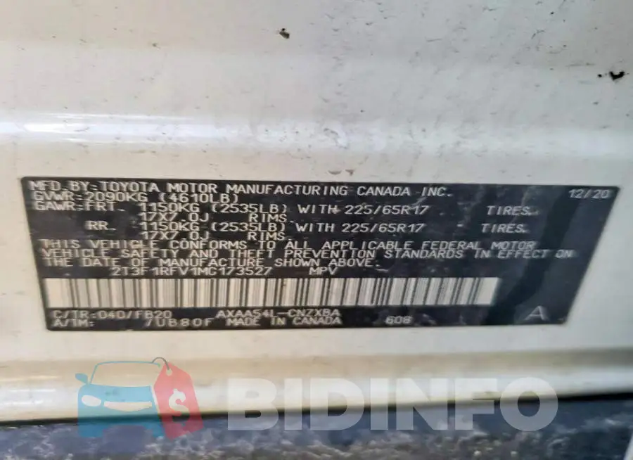 2T3F1RFV1MC173527 Photo# 13