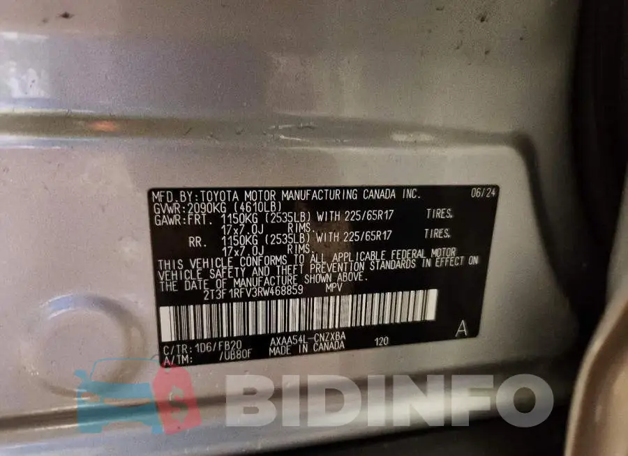 2T3F1RFV3RW468859 Photo# 12