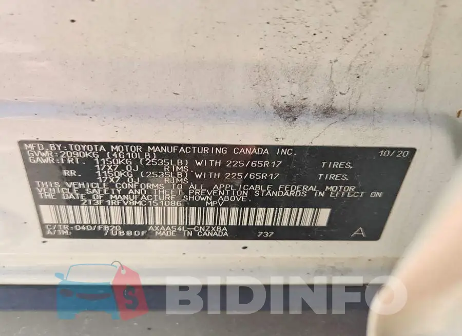 2T3F1RFV8MC151086 Photo# 13