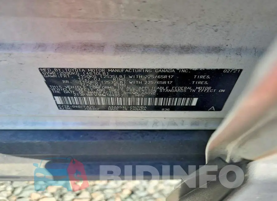 2T3P1RFV1MW184952 Photo# 14
