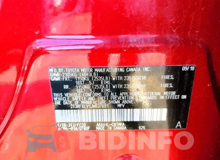 2T3RFREV1JW837691 Photo# 13