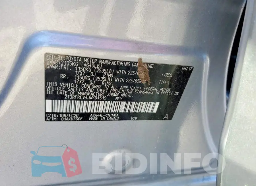 2T3RFREV4JW704519 Photo# 13