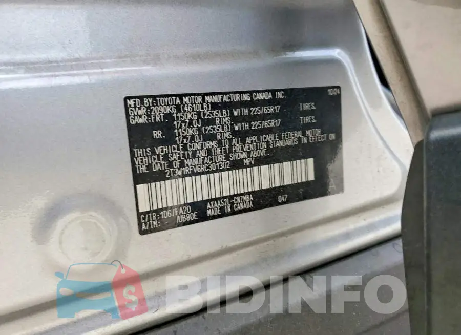 2T3W1RFV6RC301302 Photo# 13